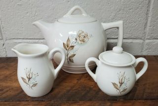 Vintage Mccoy Pottery 3 Piece Tea Set : Tea Pot Creamer & Sugar