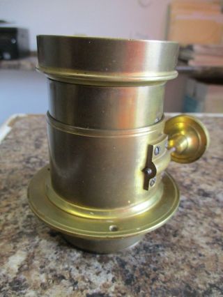 Antique Made In France Brass Camera Lens Marked " Fn " 3 3/4 Inches High