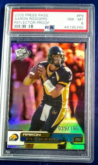 /100 2005 Press Pass Reflector Proof Packers Aaron Rodgers Rookie Refractor Rc
