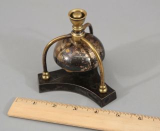 1870s Antique Victorian Cast Iron & Brass Hotel Service Counter Bell,