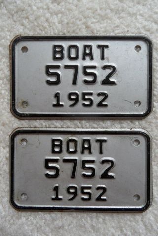 Michigan (pair) 1952 Boat License Plates – Look