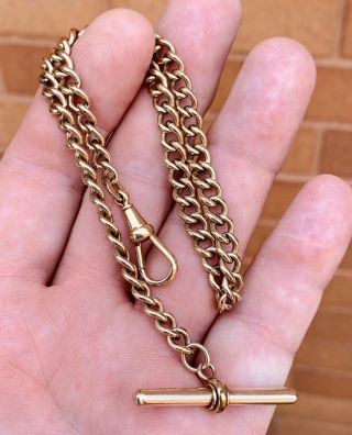 A Antique 9ct Gold - Filled Albert Pocket Watch Chain,  C18/1900s.
