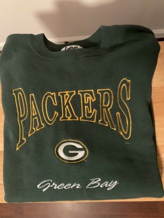 Vintage Nfl Green Bay Packers Lee Sport Sweatshirt Crew Neck Made In Usa