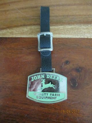 Vintage John Deere Metal Watch Fob The Thede Co.  Aledo Ill.