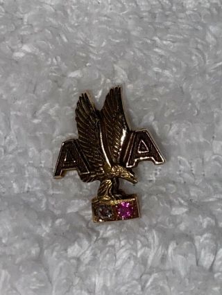 VINTAGE AMERICAN AIRLINES 15 YEAR SERVICE PIN BALFOUR 10K GOLD,  DIAMOND & RUBY 3