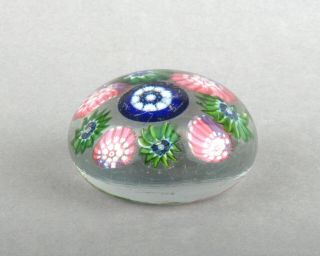 Antique French Clichy Spaced Concentric Millefiori Miniature Paperweight (4) 2