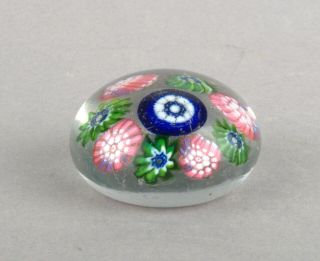 Antique French Clichy Spaced Concentric Millefiori Miniature Paperweight (4) 3