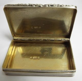 Handsome Large Antique Late Georgian 1838 Solid Silver Presentation Snuff Box