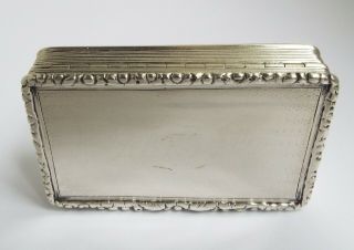 HANDSOME LARGE ANTIQUE LATE GEORGIAN 1838 SOLID SILVER PRESENTATION SNUFF BOX 2