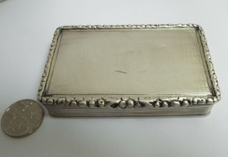 HANDSOME LARGE ANTIQUE LATE GEORGIAN 1838 SOLID SILVER PRESENTATION SNUFF BOX 3