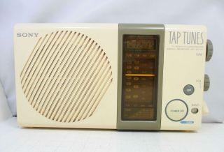 Vintage Sony Tap Tunes Icf - S77w Tv/fm/am Portable Shower Radio &