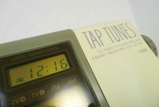 Vintage Sony Tap Tunes ICF - S77W TV/FM/AM Portable Shower Radio & 3