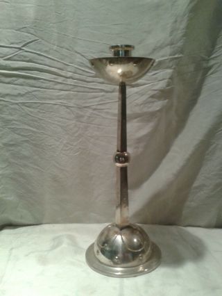 Wmf Art Nouveau Silver Plated Pewter Candlestick (hugo Leven)