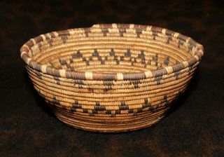 A Quality Antique Paiute Or Shoshone Native American Basket 2 1/4 " H X 5 1/2 " D