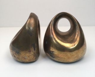 Ben Seibel Jenfred - Ware Copper Plated Biomorphic Bookends