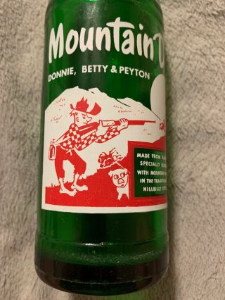 Vintage Hillbilly Mountain Dew 3 Names Soda Bottle “donnie,  Betty & Peyton” 10oz
