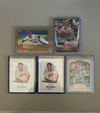 5) Mike Trout Cards 1) 2012 Bp 1) 2012 Gq 2) 2013 A&g 1) 2013 Gold 1103/2013