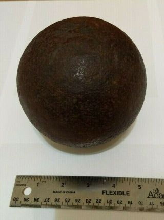 Antique Civil War Cannon Ball 4.  5in 15 Pounds