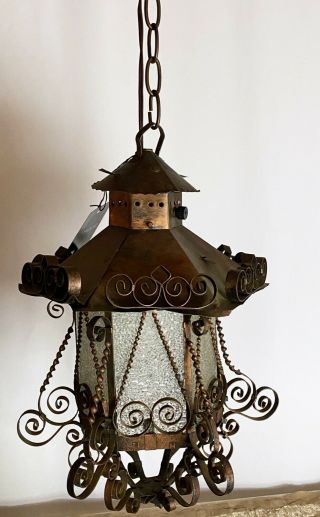 Vintage Decorative Brass Hanging Lamp