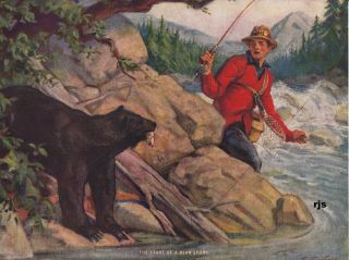 Edward F.  Ward " The Start Of A Bear Story " Vintage Lithograph Sutherland Press