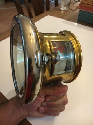 Vintage Brass Headlight Lamp Solar E - 400 7.  5” Wide