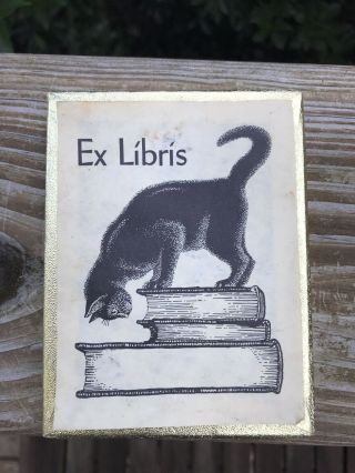 Vintage Antioch Bookplates Book Plates 48 Ct Ex Libris Black Cat Kitten