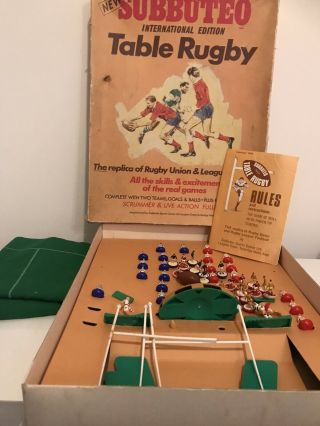 Subbuteo Table Rugby Vintage Game With Football Players