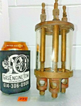 American Lubricator Triple 3 Feed Oiler Hit Miss Gas Engine Antique Brass Steam