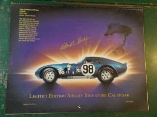1992 Carroll Shelby Signature Born In The Usa Legends Calendar Limited Edition
