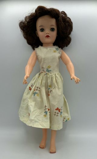 Vintage Ideal Vt - 18 Miss Revlon Doll Blue Sleepy Eyes Brunette Dark Brown Hair