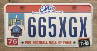 Ohio " Pro Football Hall Of Fame” Oh Specialty Graphic License Plate Nfl