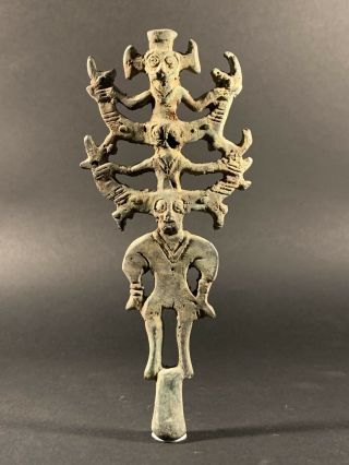 Very Rare Ancient Luristan Bronze Master Of Animals Statuette - Circa 1000bce