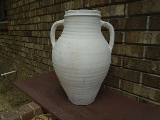 Antique Greek Whitewashed Terracotta Storage Jar 19th Century
