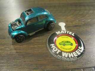 Vintage Hot Wheels Redline 1:64 Diecast - Custom Volkswagen (aqua) - Case A