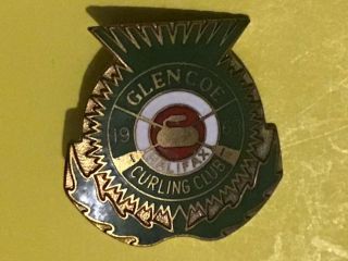 Glencoe Curling Club Halifax Nova Scotia Vintage Lapel Pin,  Canada