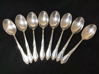 Set Of 8 International Sterling Rhapsody Silver 5.  5” Spoons 200g Scrap Or Not