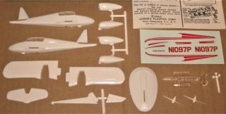 COMPLETE 1963 AURORA PIPER APACHE MODEL AIRPLANE KIT IN 1950s VINTAGE COMET BOX 3