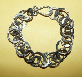 Vtg Modernist Sterling Silver " 925 Mexico " Ornate 7 3/4 " Ring 
