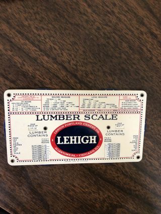 Vintage Lehigh Portland Cement Co Pocket Lumber Scale