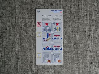 Air France Concorde Airline Safety Card 2002
