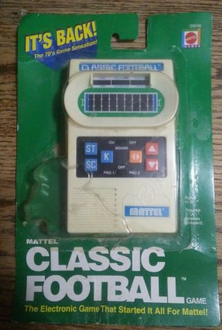 Vintage Handheld Electronic 2000 Mattel Classic Football Game With Box