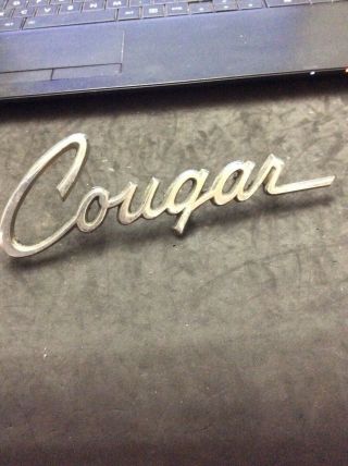 Vintage Mercury Cougar Emblem One Only 6.  25 Wide 1960s/1970s Badge
