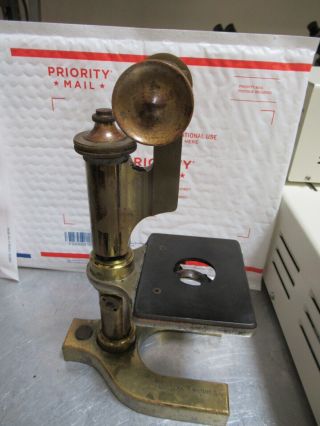 Antique Brass Bausch Lomb 1895 " S Limb,  Stage Microscope Part As Pictured &tc - 4
