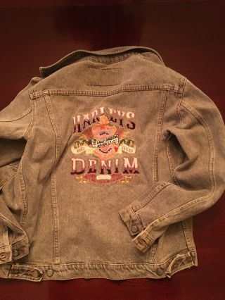 Vintage 80’s Harley Davidson Mens Medium Denim Jacket