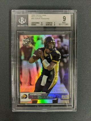 2005 Press Pass Reflectors R9 Aaron Rodgers Rookie /500 Bgs 9