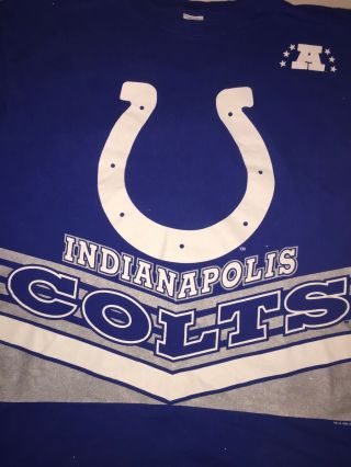 Vtg Indianapolis Colts Allover Print Tshirt Men 
