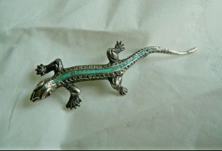 Imper.  Russian Faberge Design - Lizard - 84 Silver Brooch Romanov Dynasty Period