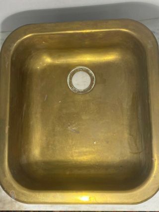 Antique Drop In Solid Brass Sink With Patina 16x14x5