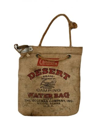 Vintage Coleman Desert Camping Water Bag Usa