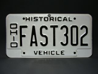Rare Fast302 Ohio Historical & Personalized Vehicle License Plate Pressed Steel